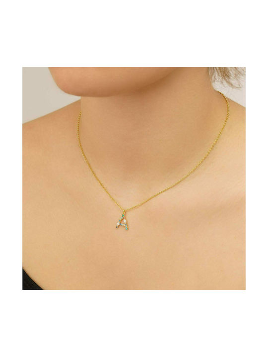 Excite-Fashion Halskette Monogramm aus Vergoldet Silber mit Zirkonia