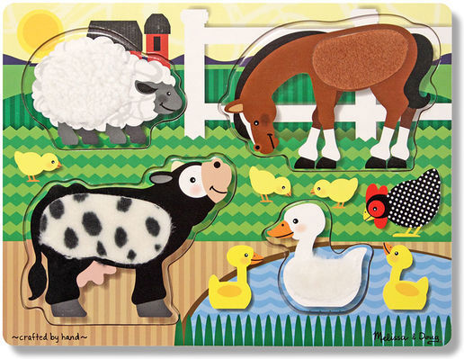 Holz Kinder Steckpuzzle Tiere Bauernhof 4pcs Melissa & Doug