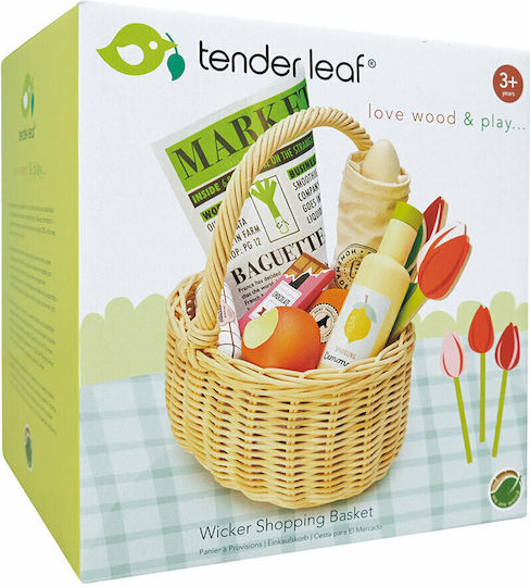 Tender Leaf Toys Дървена Кошница За Пазаруване За 3+ Години