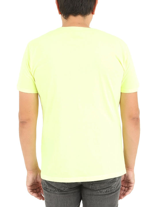 Beverly Hills Polo Club Ανδρικό T-shirt Fluo Yellow με Λογότυπο