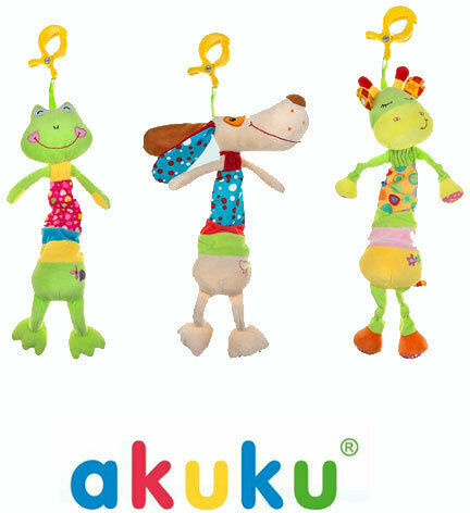 Akuku Κρεμαστό Παιχνίδι Αυτοκινήτου με Μουσική Plush Giraffe With A Clip