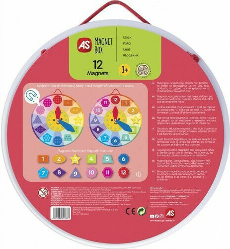 AS Magnet Box Ρολόι STEM Joc Educațional de Învățare a Orei din Lemn pentru 3+ ani Ani