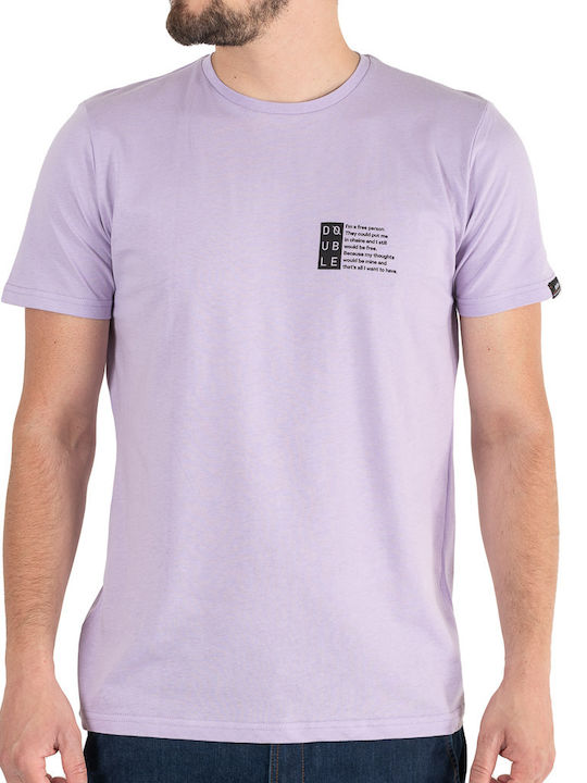 Double T-shirt Bărbătesc cu Mânecă Scurtă Violet