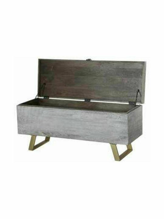 DKD Home Decor Dekorative Truhe Metallisch Gray 116x40x50cm