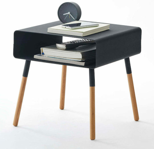 Square Side Table Short Metal Black M35xW35xH35cm