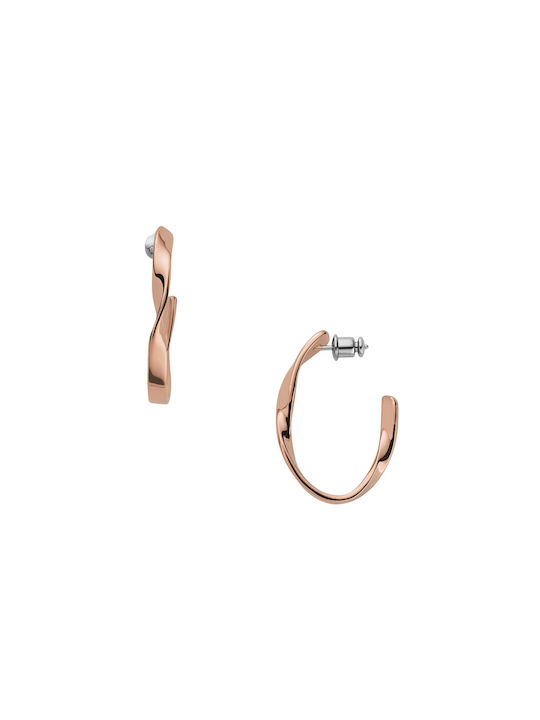 Skagen Earrings Hoops made of Steel Gold Plated