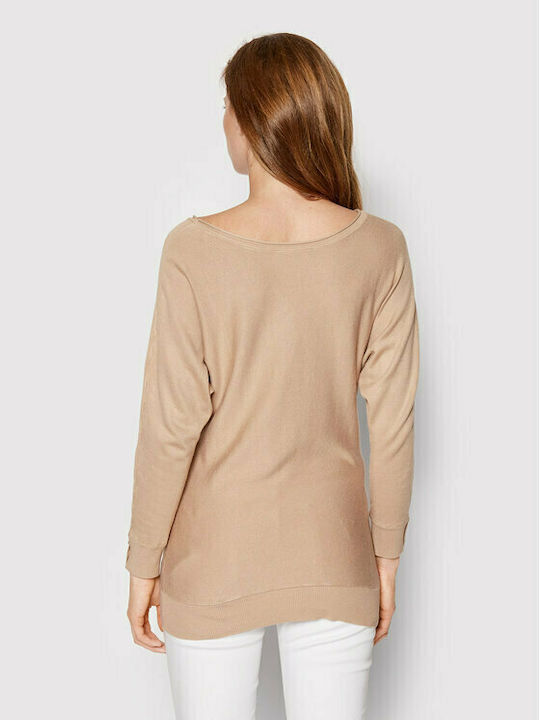 Guess Damen Bluse Langärmelig Beige