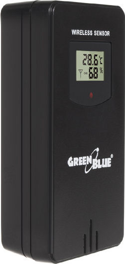 Green Blue GB526 Ασύρματος Μετεωρολογικός Σταθμός Ψηφιακός Επίτοιχος Μαύρος