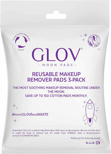 Glov Moon Pads Eco Многократни кърпи Премахване на грим Лице и Очи 3бр