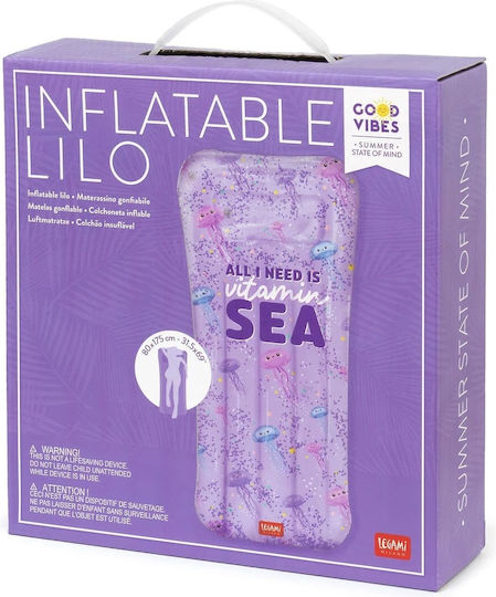 Legami Milano Jellyfish Glitter Kid's Inflatable Mattress for Sea 175x80cm