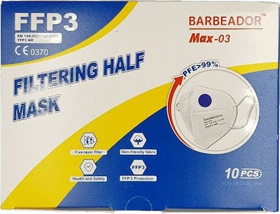 Max Barbeador Max-03 Filtering Half Μάσκα Προστασίας FFP3 σε Μπλε χρώμα 10τμχ
