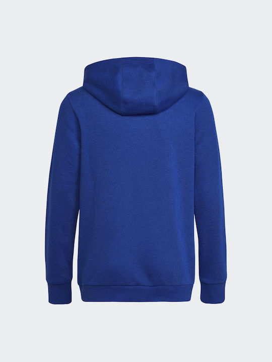 Adidas Fleece Kinder Sweatshirt mit Kapuze und Taschen Blau