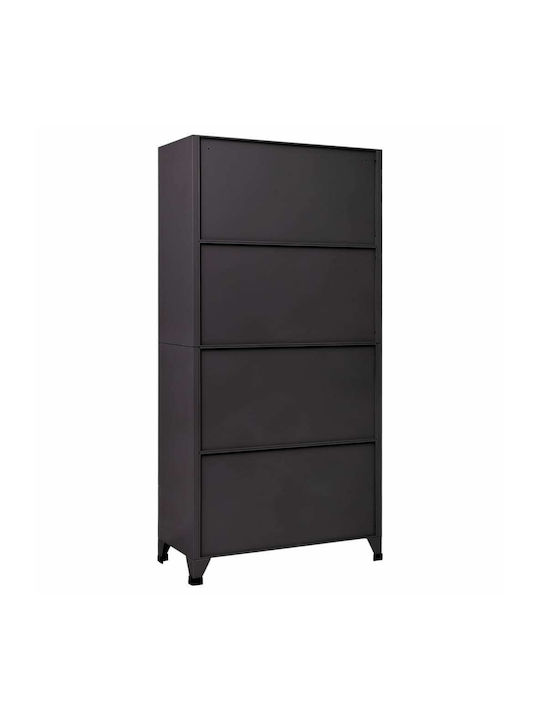 Locker Metal with 15 Cabinets Charcoal 90x40x180cm