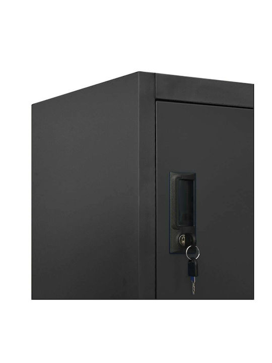 Locker Metal with 15 Cabinets Charcoal 90x40x180cm