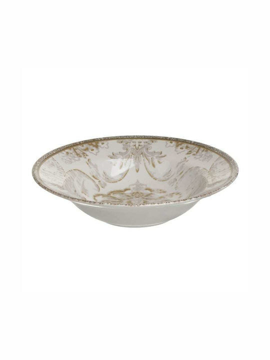 Click Plate Soup Ceramic Beige with Diameter 26cm 3pcs