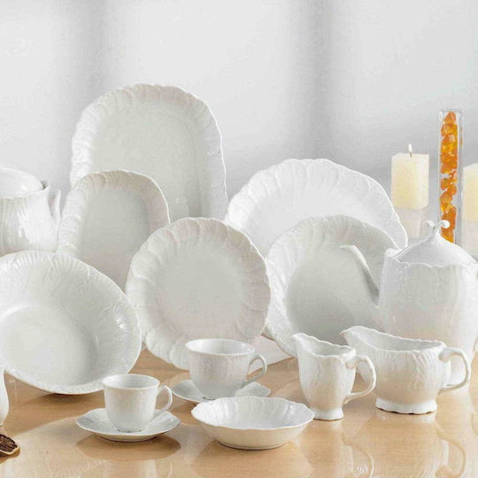 Cryspo Trio Jasmine White Porcelain Dinnerware Set 29.000.40 20pcs
