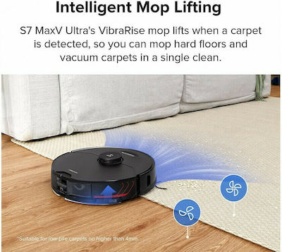 Roborock S7 MaxV Ultra Robot Vacuum Cleaner pentru Măturat și Ștergere cu Wi-Fi Negru