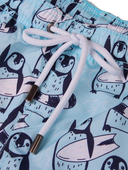 Penguins Ανδρικό Μαγιό Σορτς Γαλάζιο με Σχέδια