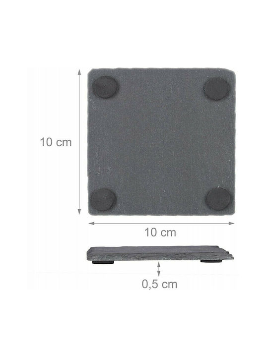 Relaxdays Suport pentru pahare Piatră cu Suport Gri 10x10cm 8buc
