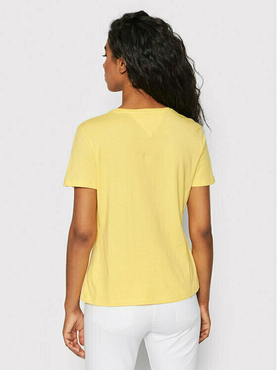 Tommy Hilfiger Γυναικείο T-shirt Κίτρινο