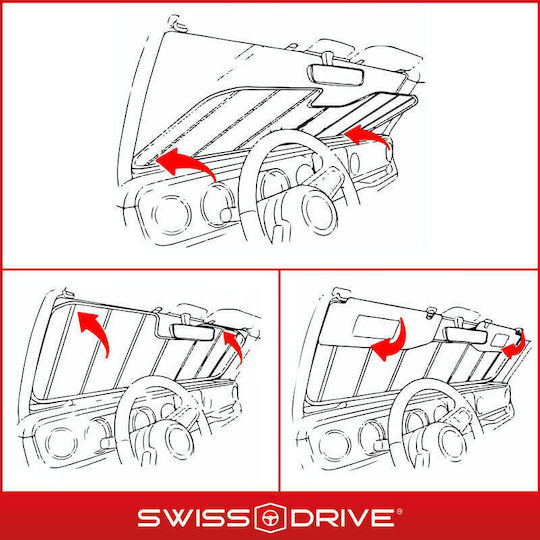 Swiss Drive Internal Car Windshield Sunshade with Suction Cup 145x70cm