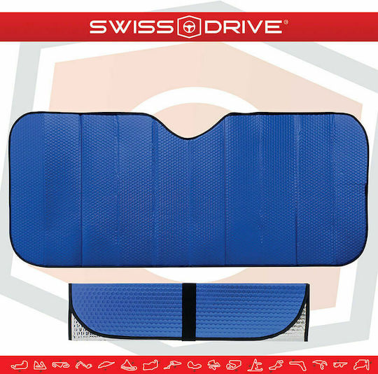 Swiss Drive Ηλιοπροστασία Παρμπρίζ Αυτοκινήτου Εσωτερική με Βεντούζα 145x70εκ.