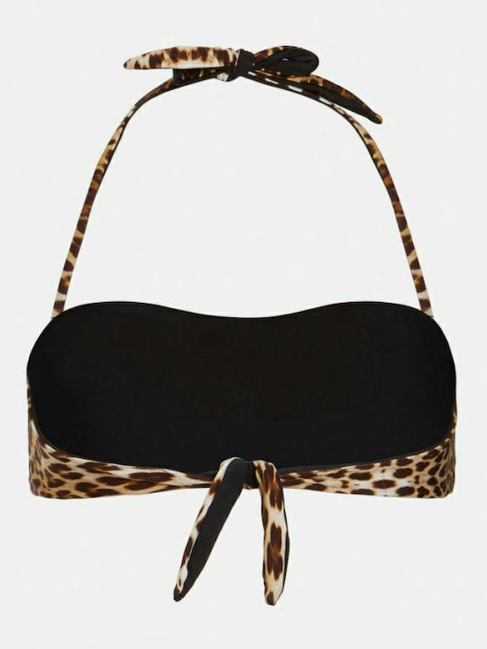 Strapless Bikini Black Animal Print