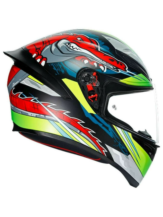 AGV K1 Dundee Full Face Helmet DOT / ECE 22.05 1500gr Matt Lime Red