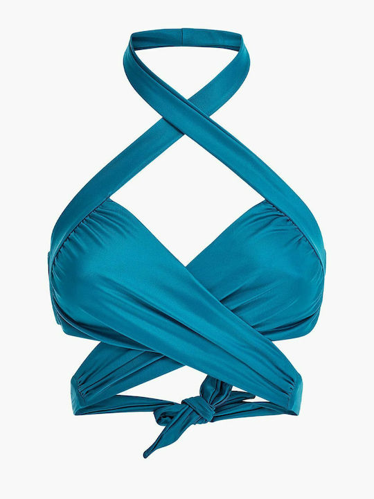 High Neck Bikini Top Light Blue