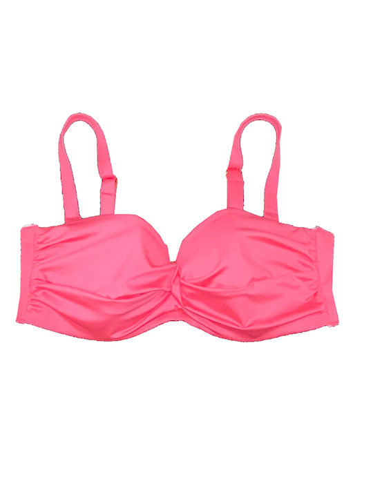 Solids Strapless Bikini Top D Cup με Ενίσχυση Ροζ