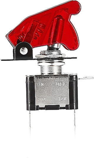 Διακόπτης On/Off Αυτοκινήτου 12V 2pin Κόκκινο