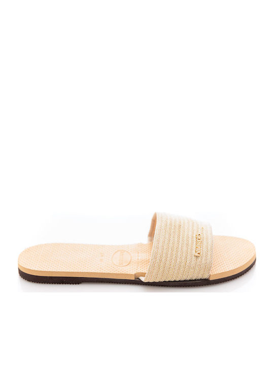 You Malta Metallic Slides in Gold Color