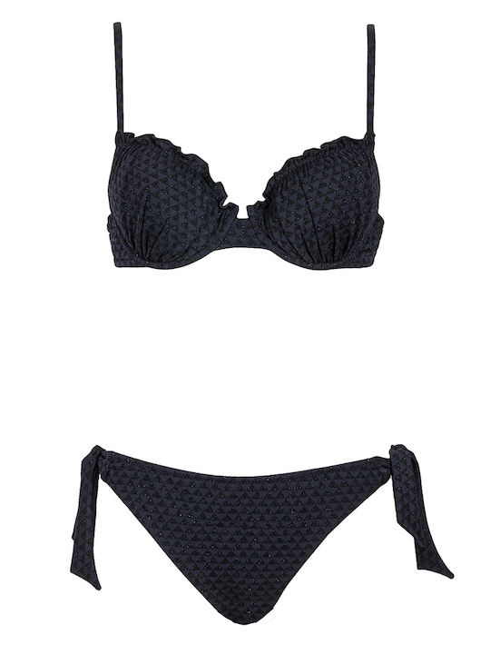 Bikini Set Push Up Navy Blue