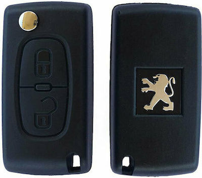 Κέλυφος Κλειδιού Αυτοκινήτου με Λάμα Αναδιπλούμενο με 2 Κουμπιά για Peugeot 107 / 207 / 208 / 307 / 308 / 408 / 607 / 807