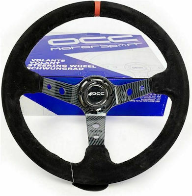 OCC Motorsport Racing Track Three Spoke Car Steering Wheel Red/Black