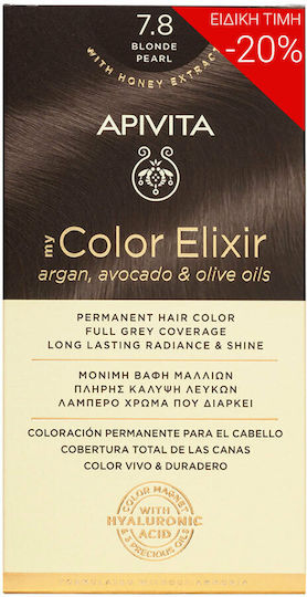 Apivita My Color Elixir Βαφή Μαλλιών Χωρίς Αμμωνία 7.8 Ξανθό Περλέ 50ml