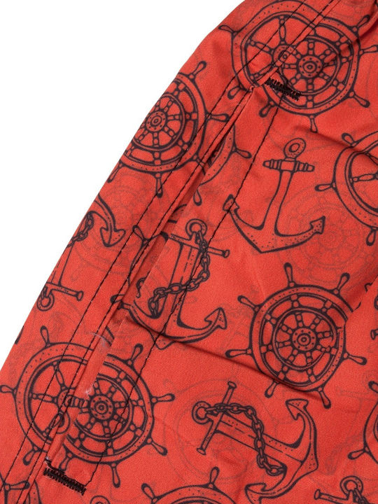 Leaf Men's Swimwear Shorts Orange with Patterns