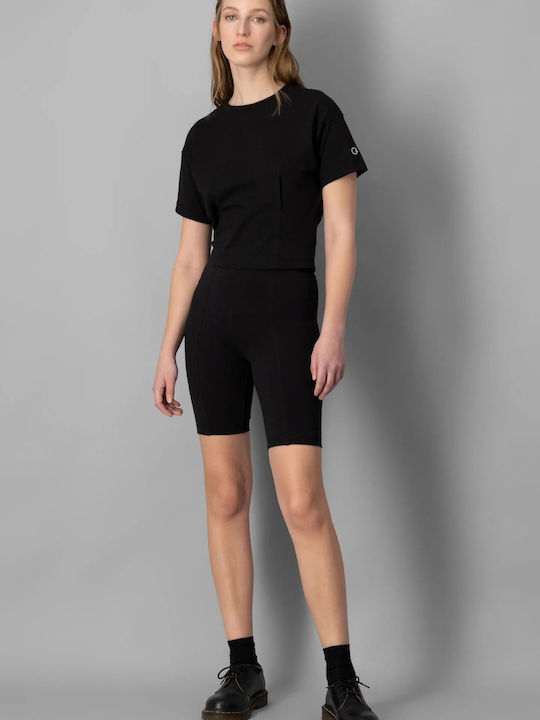Frauen Kurze Hosen Leggings Schwarz