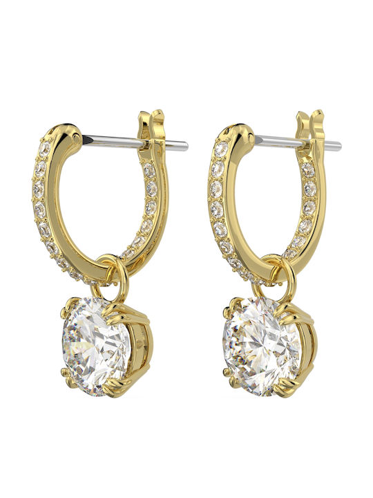 Swarovski Constella Drop Earrings Gold Plated with Stones