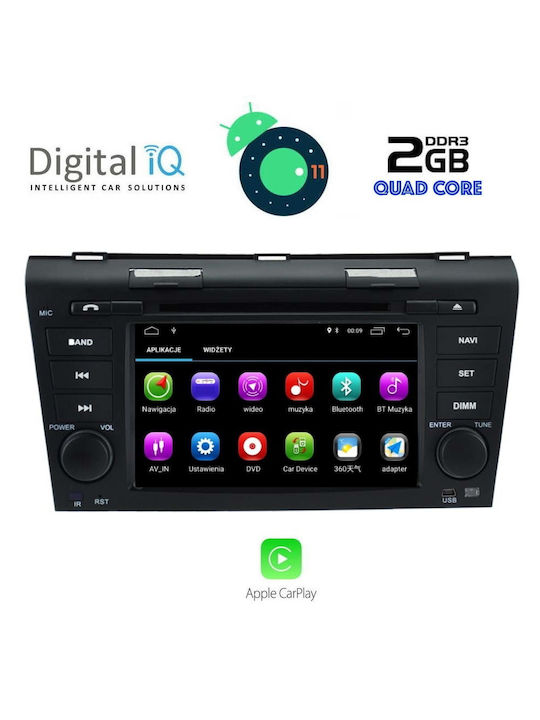 Digital IQ Car Audio System for Mercedes-Benz SL Mazda 3 2003-2008 (Bluetooth/USB/AUX/WiFi/GPS/Apple-Carplay/Android-Auto/CD) with Touch Screen 7"