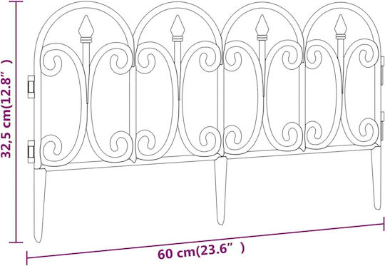 vidaXL Kunststoffgartenbordüre in Weiß Farbe 60x32.5cm Satz mit 17 Stück