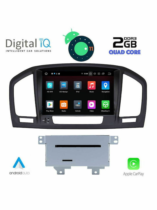 Digital IQ Car Audio System for Opel Insignia Saab 9-5 2008-2013 (Bluetooth/USB/AUX/WiFi/GPS/Apple-Carplay/CD) with Touch Screen 8"