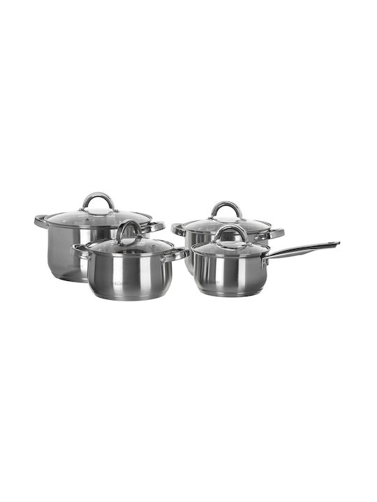 Maestro Pots Set of Stainless Steel with No Coating Silver 4pcs