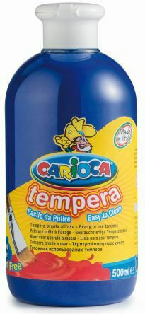 Carioca Tempera Τέμπερα Ζωγραφικής Cyan σε Μπουκάλι 500ml