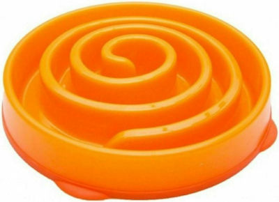 Pawise Swirl Large Kunststoff Schalen Futterspender für Hunde Orange Langsame Fütterung 27cm 11096