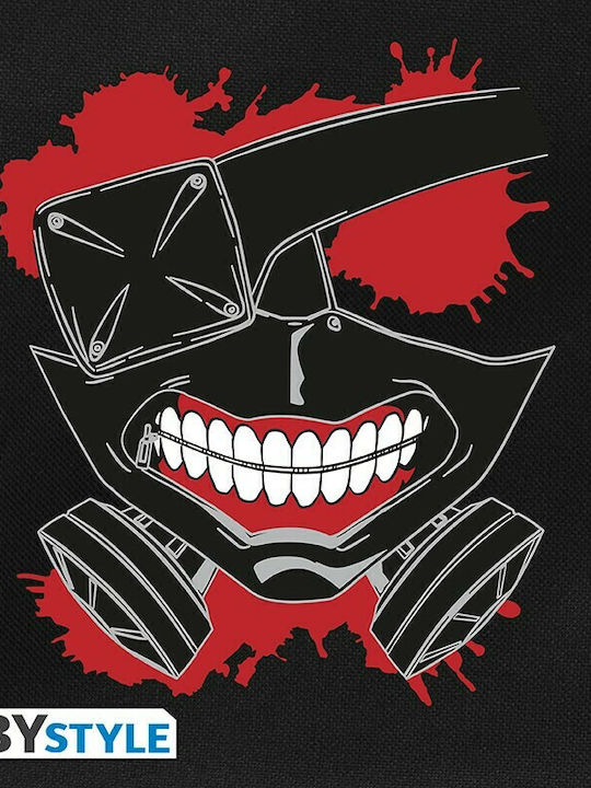 Abysse Tokyo Ghoul Mask Μαύρο Σχολική Τσάντα Πλάτης Γυμνασίου - Λυκείου Μαύρη 18lt 31 x 14 x 42εκ