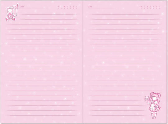 Santoro First Prize Carnet 120 Foi A5 Cu dungi cu Lacăt Fuchsia