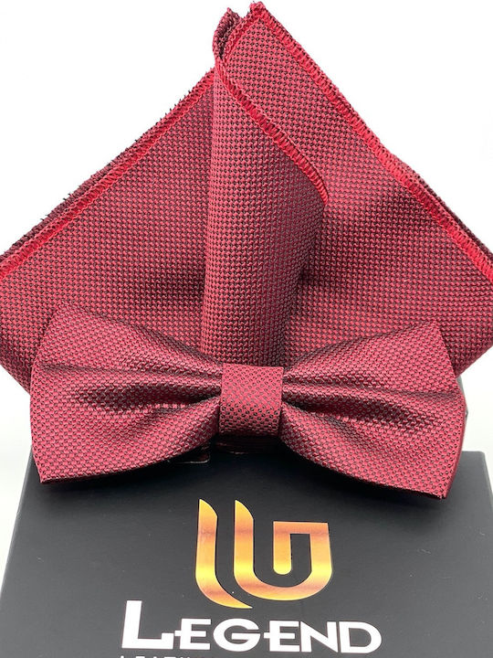 Legend Accessories Bow Tie Set with Pochette Burgundy Legend