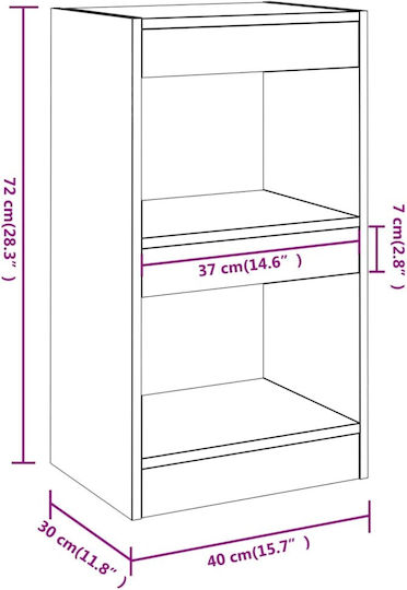 Bibliothek Grau 40x30x72cm