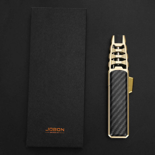 Jobon Turbo Αντιανεμικός Αναπτήρας Φλόγας Τύπου Jet σε Χρυσό χρώμα